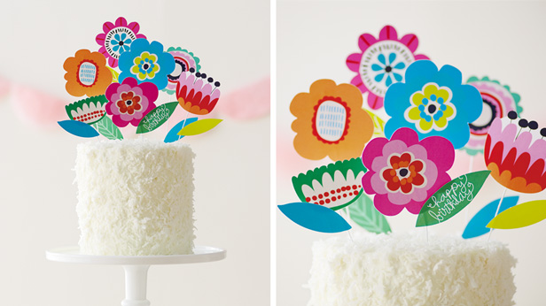 DIY Birthday Cake Toppers: Birthday Blooms