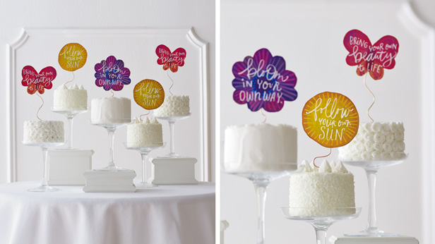 DIY Birthday Cake Toppers: Garden Wishes