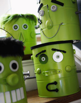 DIY Halloween Treat Bags: Monster Candy Buckets