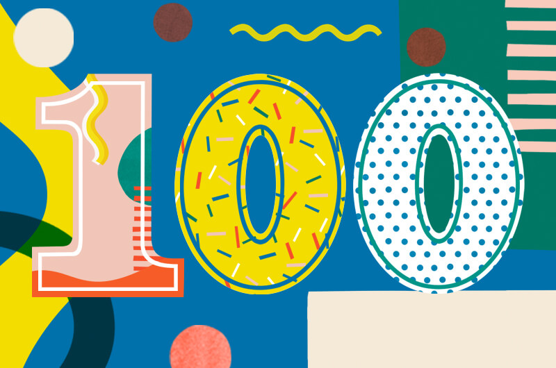 100 drawn with fun birthday designs