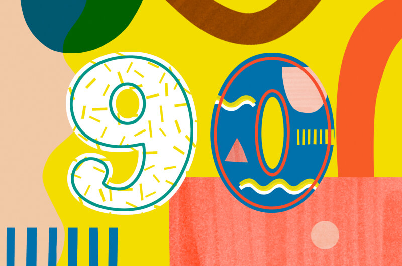 90 drawn with fun birthday designs