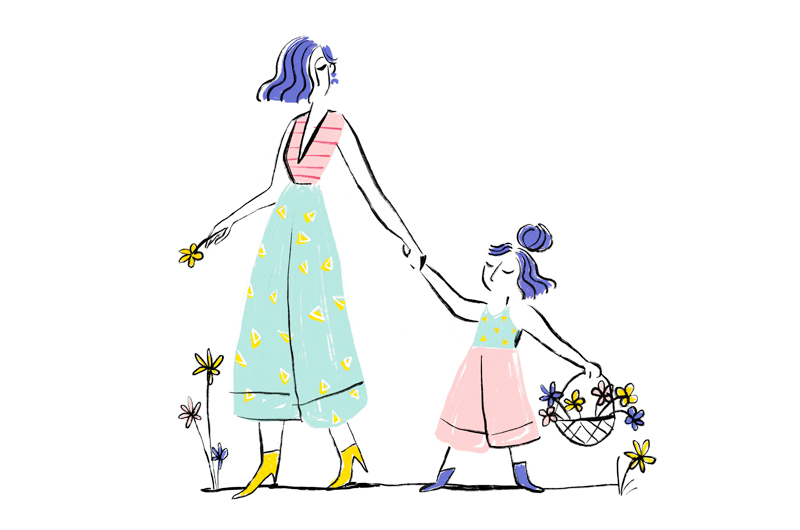 Mother's Day activity picking flowers