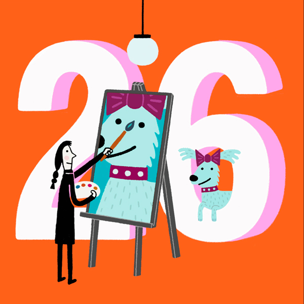 Number 26 with symbols for art [Anniversary Gifts by Year]