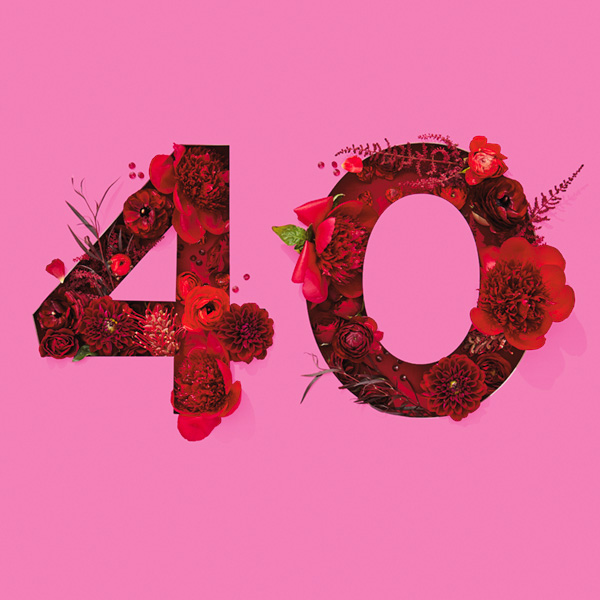 Number 40 with symbols for ruby [Anniversary Gifts by Year]