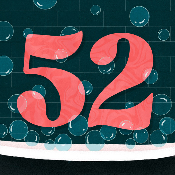 Number 52 with symbols for spas [Anniversary Gifts by Year]