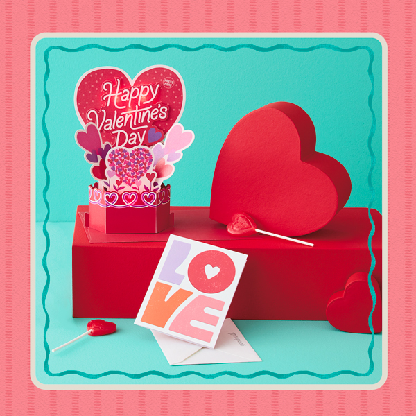 A traditional greeting card with the word